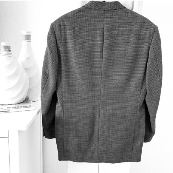 Riserva Luciano Franzoni Italy Wool Herringbone Notch Lapel Blazer Size 42R - Picture 2 of 16
